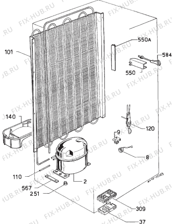 Взрыв-схема холодильника Electrolux RW855 - Схема узла Cooling system 017